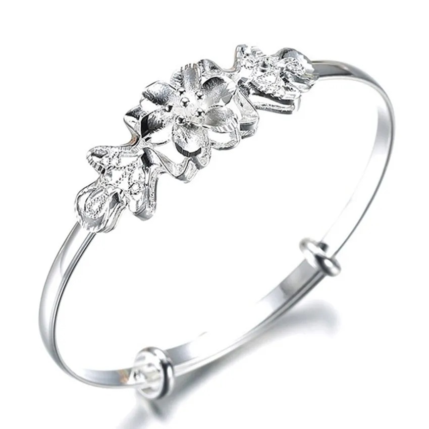 Женский браслет из серебра 925 пробы с цветочным принтом|bracelet love|love braceletopen bracelet |