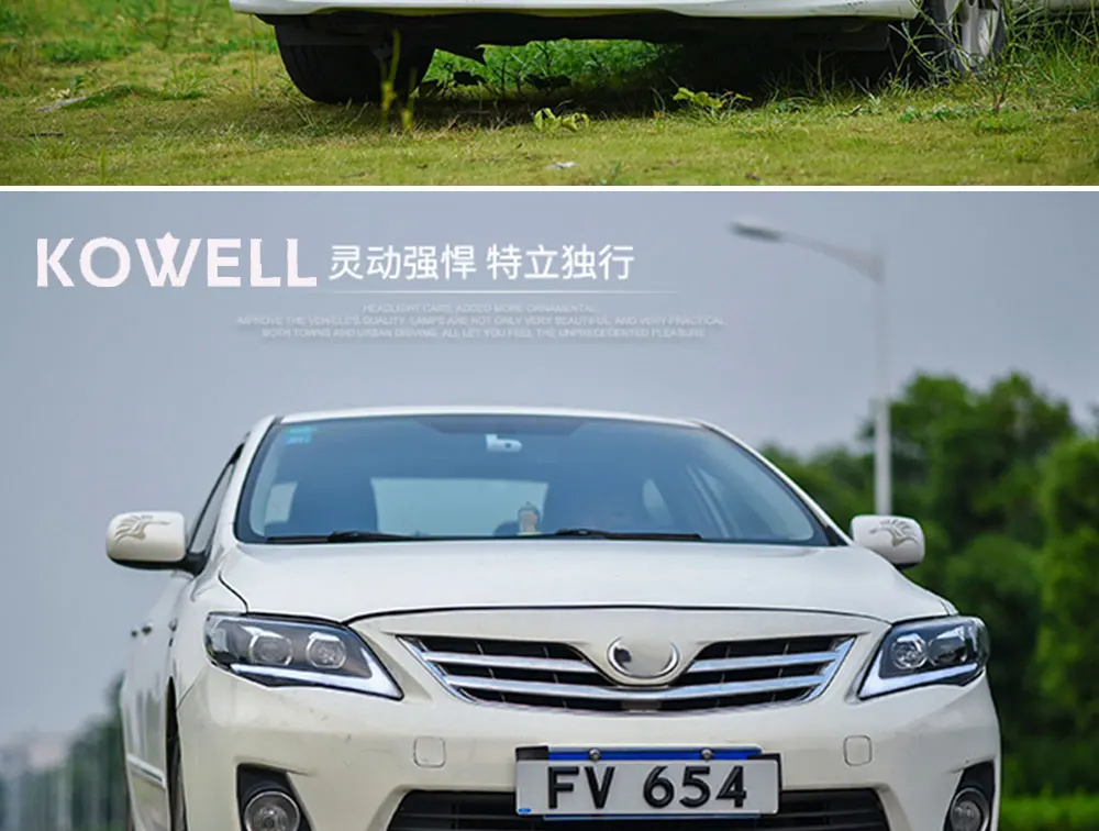 KOWELL автомобильный Стайлинг для Toyota Corolla фары 2011-2013 Altis светодиодный фары DRL Биксеноновые линзы Высокий Низкий луч парковка противотуманная фара