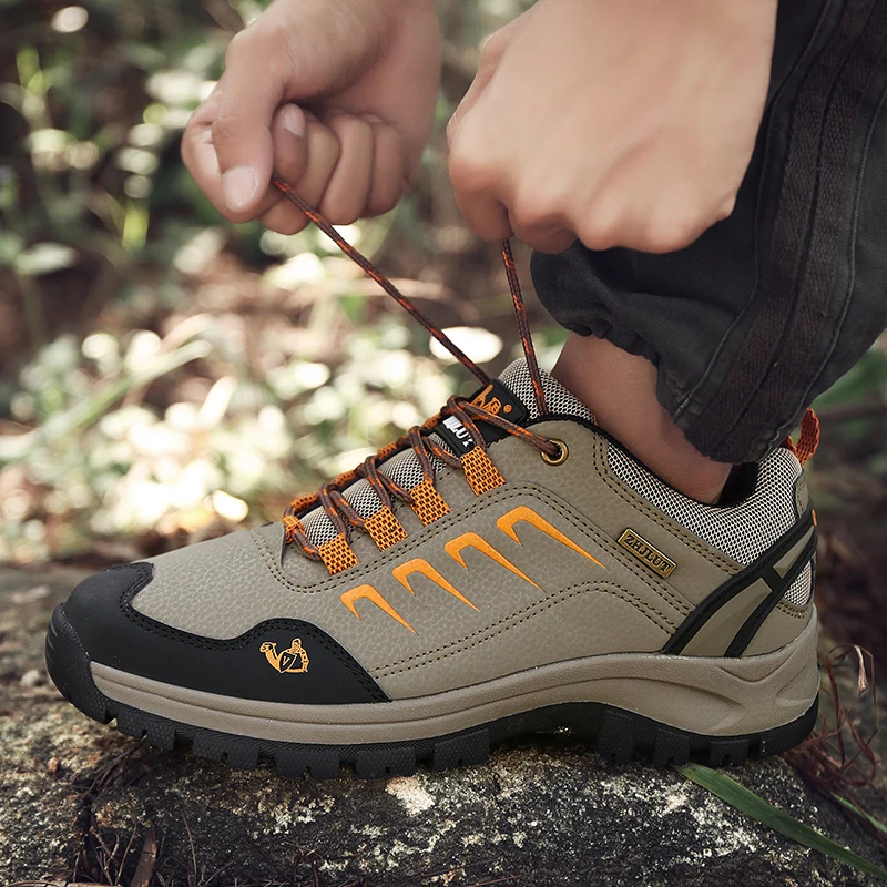 Мужские и женские походные кроссовки кожаные Нескользящие для спорта на