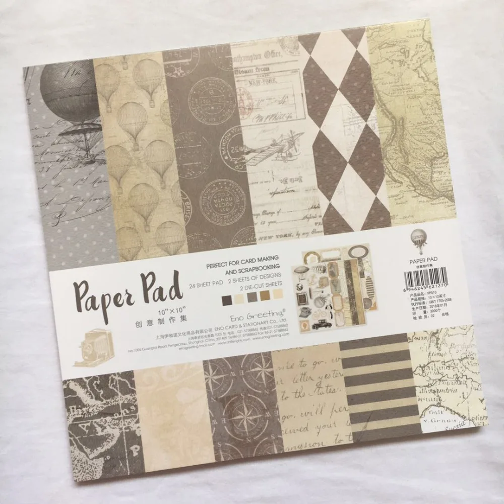 10 inch Happy Day Retro background paper pads patterns 26sheets DIY Craft Scrapbooking Paper Pack | Дом и сад