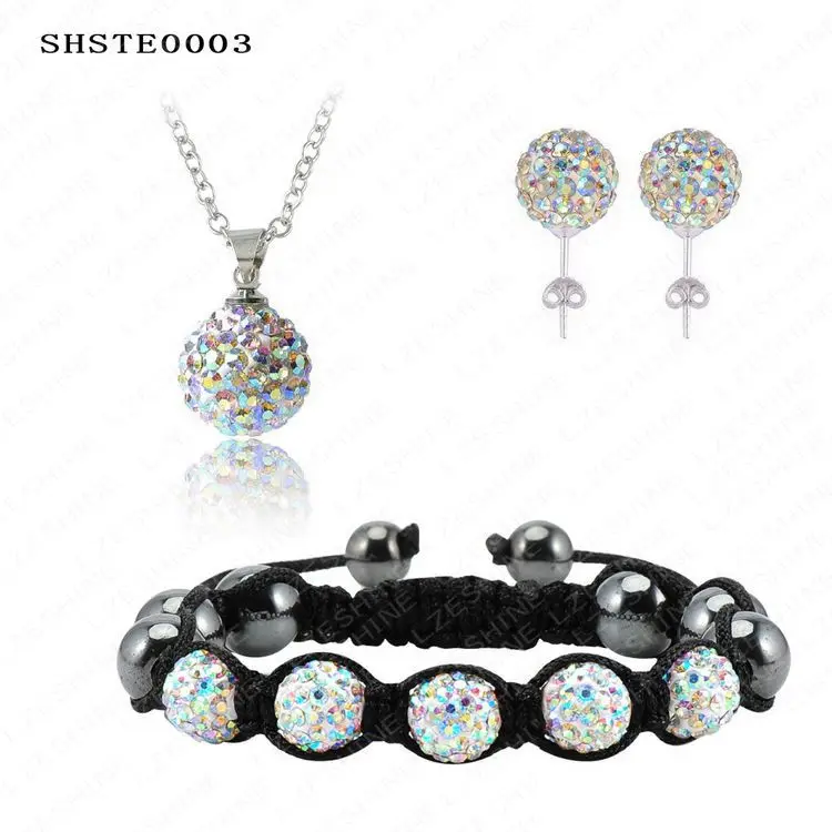 Элегантный Модный Набор из глины (85 шт.) ожерелье с кристаллами кулон/браслет/(85