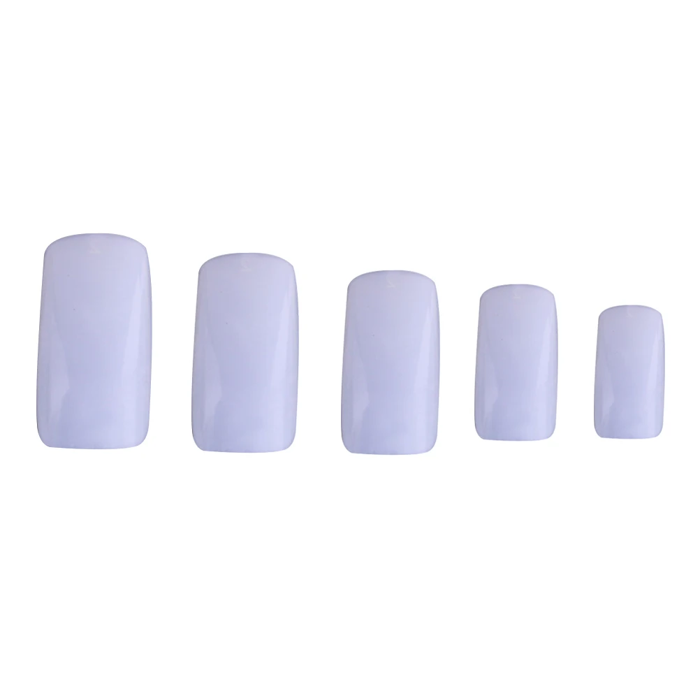 100 шт накладные ногти для салонов и DIY 8,5x18x1,5 см с коробкой для УФ-геля - Цвет: Белый
