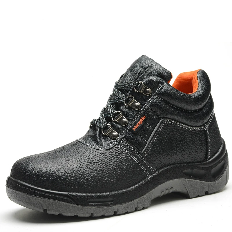 

plus size men leisure steel toe caps work safety shoes soft leather platform warehouse worker builder dress security ankle boots