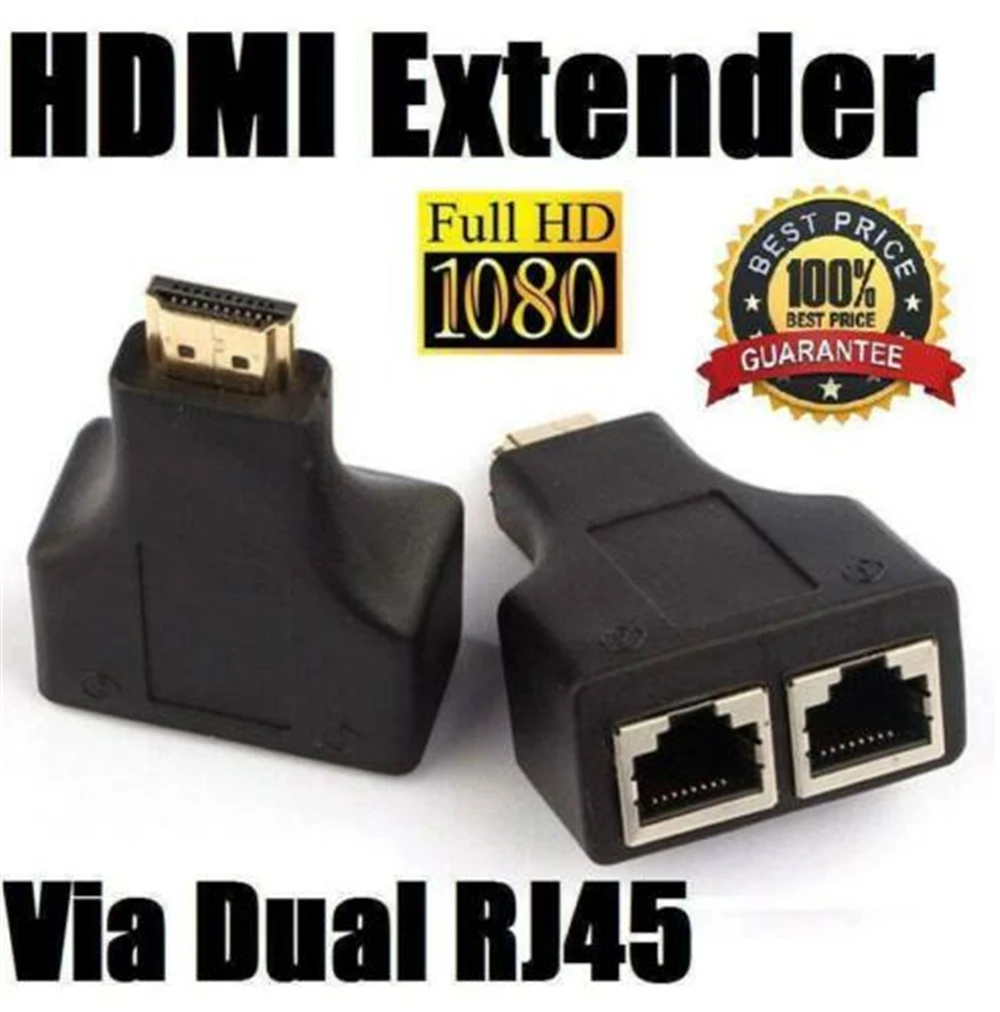 4K HDMI совместимый удлинитель для двухпортового сетевого кабеля RJ45 от Cat 5e/6 1080p