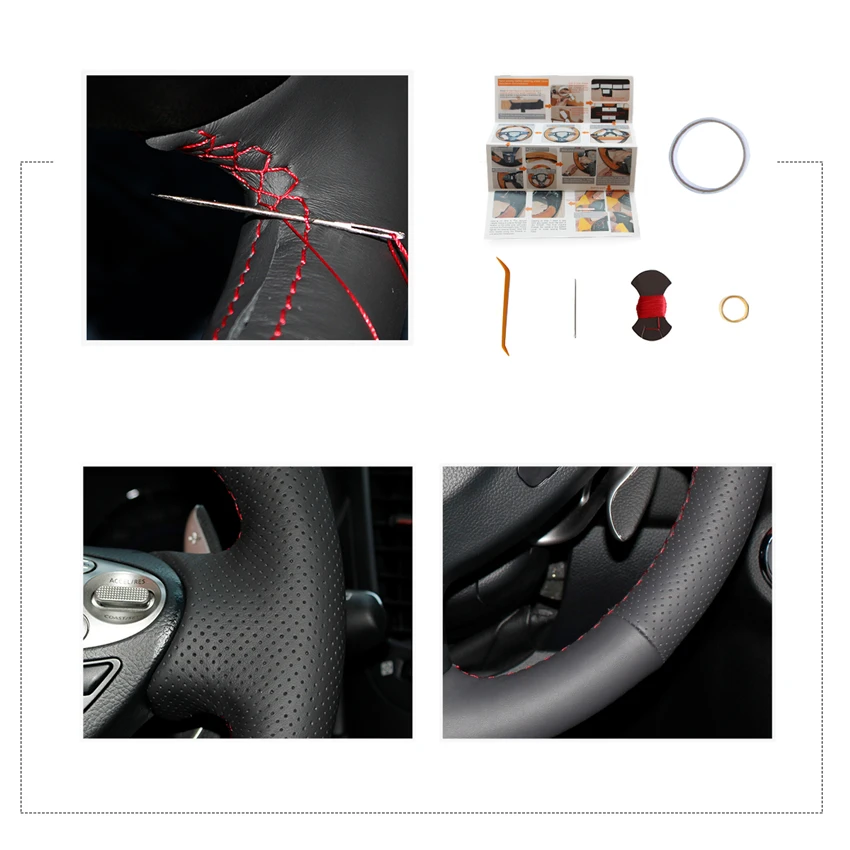 MEWANT черный кожаный чехол на руль для Infiniti FX FX35 FX37 FX50 QX70 Nissan Juke Maxima 370Z Sentra SV|leather steering