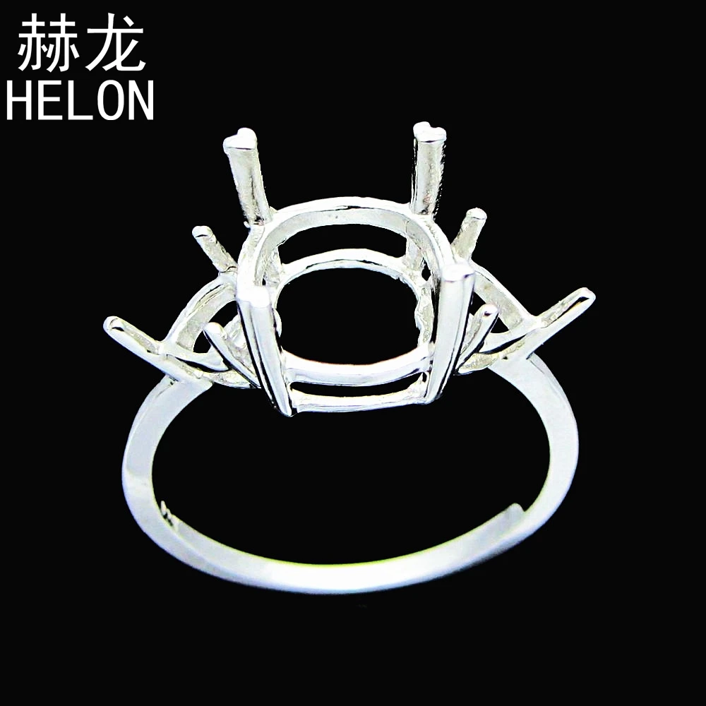 Oval Shape 8mmX10mm &amp Heart cut 5mm Semi Mount Ring Setting FREE SHIPPING Three Stone Sterling Silver 925 Engagement | Украшения и