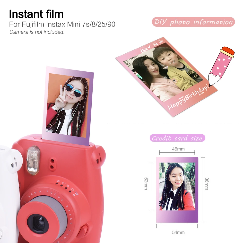 Фотобумага Fujifilm Instax Mini 10 100 листов фотобумага с мгновенным принтом радуга