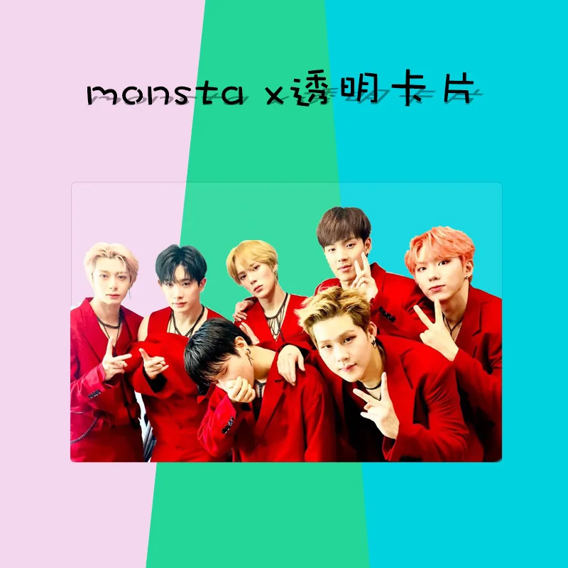 Прозрачная Фотокарта [MYKPOP]MONSTA X фотокарточка карта памяти из ПВХ коллекция