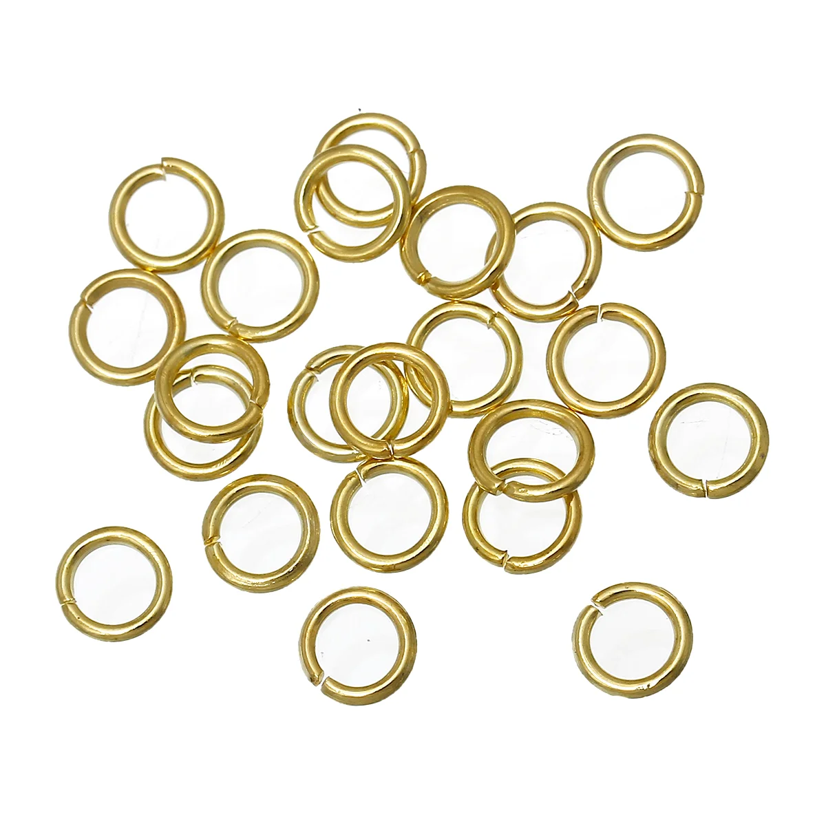 

8SEASONS Open Jump Ring Findings Gold color 6mm( 2/8") Dia,1000PCs (B29992)