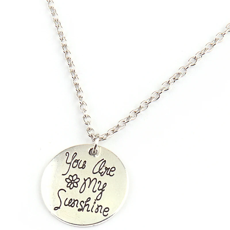 Бесплатная доставка модный винтажный сплав You are my sunshine буквы слова диско круглый