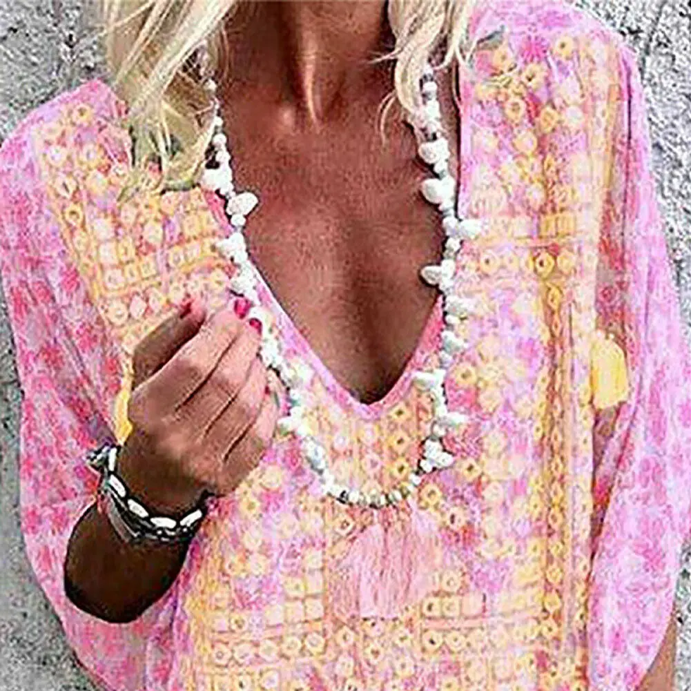 Женская футболка с коротким рукавом Boho Повседневная летняя большого размера |