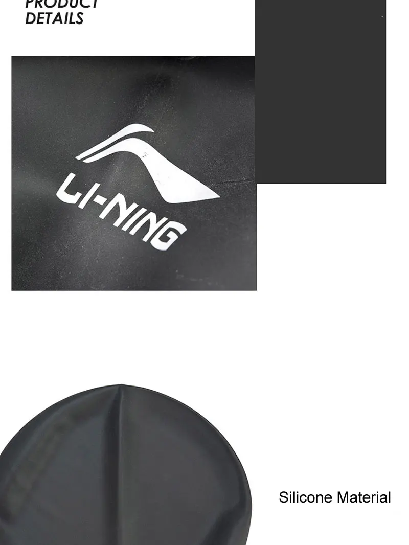Li-Ning Мужская Профессиональная шапочка для плавания s 56-60 см Силиконовая Водонепроницаемая одноцветная подкладка спортивная шапочка для плавания ASYP032 ZYF338