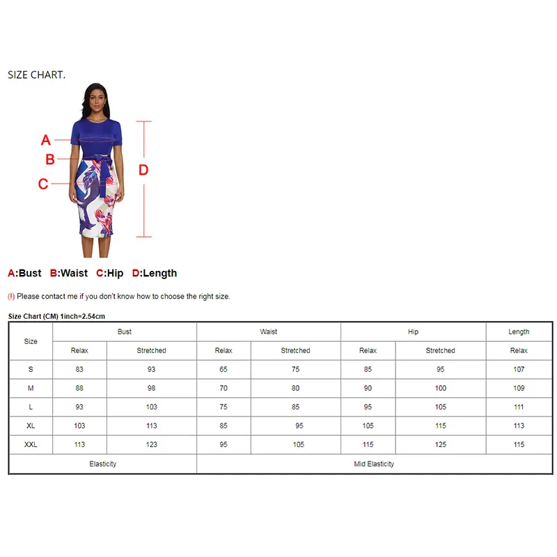 

ADEWEL Casual Flower Printed Office Pencil Dress Women Short Sleeve Bodycon Party Midi Dress Formal Stretch Print Work Dresses