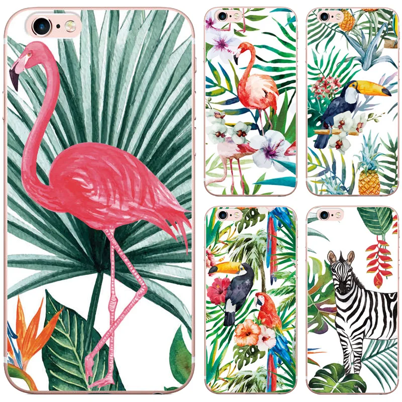 Ручная роспись Фламинго попугай лошадь Дизайн чехол для телефона iphone 5 5S SE 6 S 7