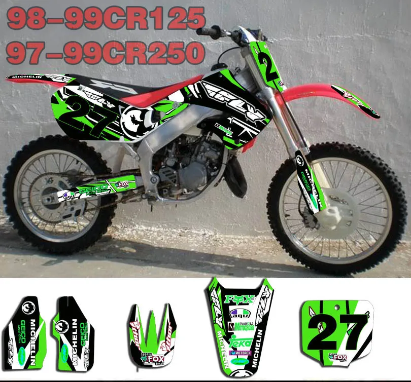 Команда наклейки dirt Bike графические Фоновые для Honda CR125/1997 1999 CR250CR|Наклейки на