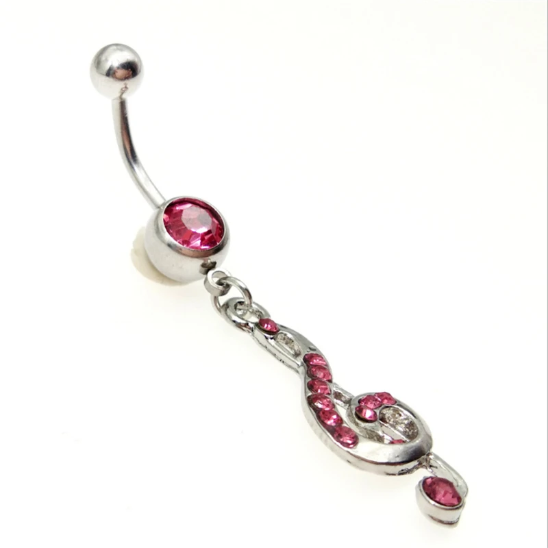 summer new style note navel rings medical stainless steel belly button blue crystal hot body piercing jewelry party gifts |