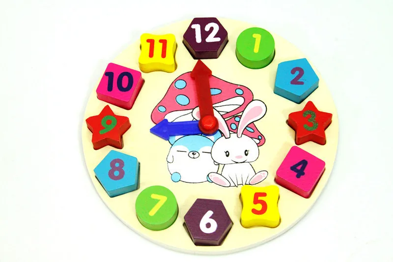 

Digital Geometry Clock Children Building Blocks Fashion Wooden Toys Kid Baby Education Toys For Children