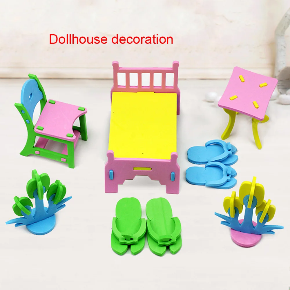 2019New DIY 1 компл. Моделирование миниатюрный EVA мебель игрушечные лошадки кукольный домик пены мебель комплект для маленьких детей
