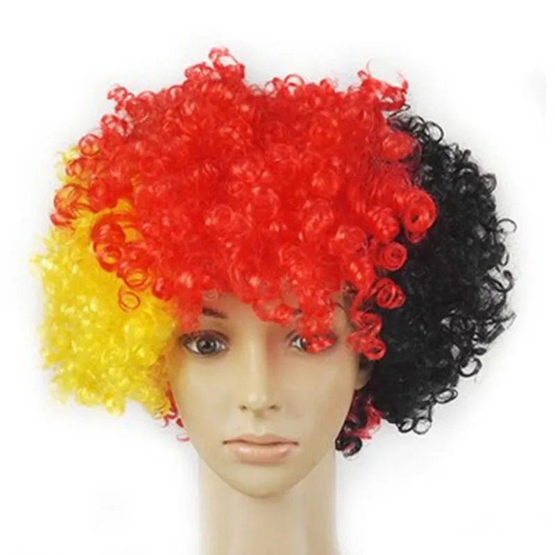 12 цветов Национальный флаг кудрявые футбольные фанаты головной убор цирковой