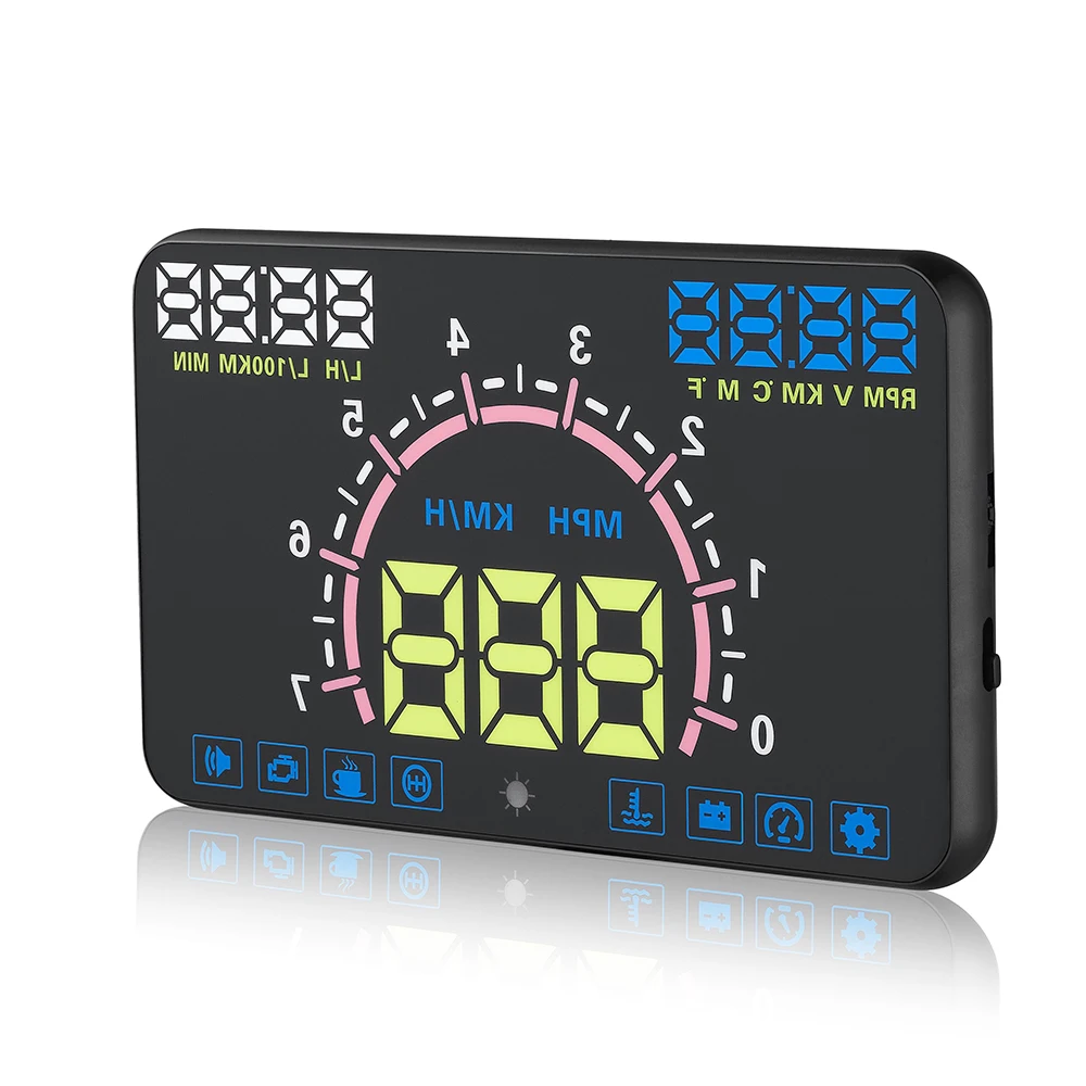 Проектор OBD2 II HUD с дисплеем Диагональ экрана 5 8 дюйма|Проекционный дисплей| |