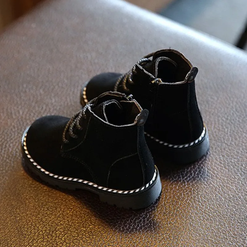 

Spring/Autumn Children Boots Girls Boys Leather Zip Rubber Ankle Martin Boots Fashion Baby Boy Girl shoes For Kids Boots 21-30