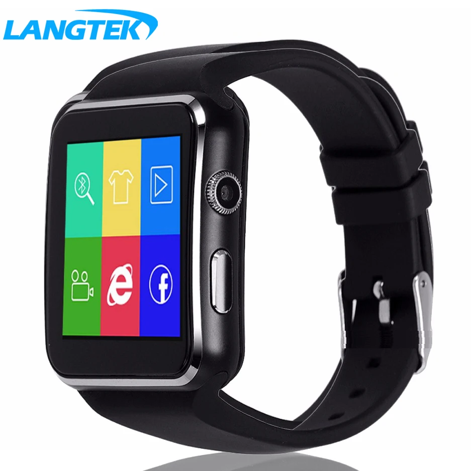 Langtek Bluetooth Smart часы XL06 Smartwatch для телефона Android с Камера Поддержка sim карты наручные