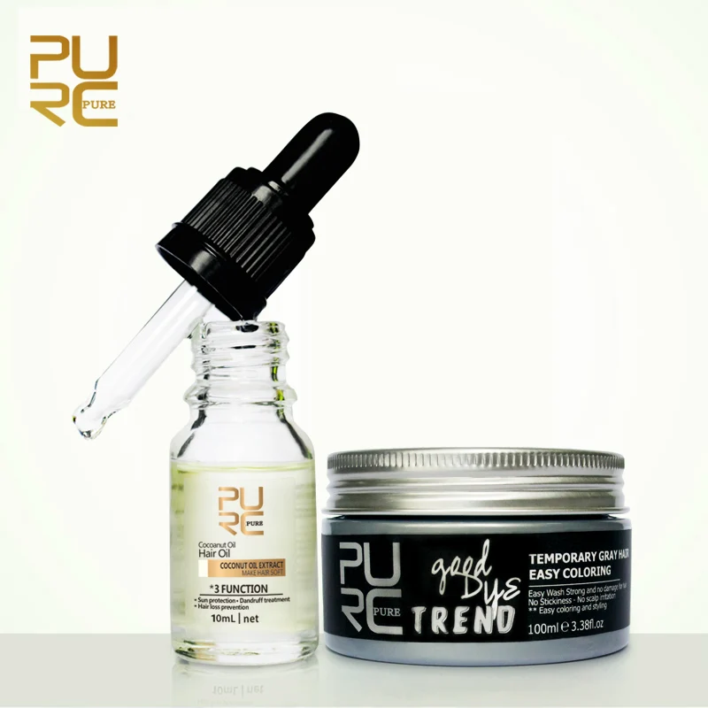 

Органический экстракт PURC для предотвращения выпадения волос, кокосовое масло и воск для волос, восковая помада для укладки, серебристый, ба...