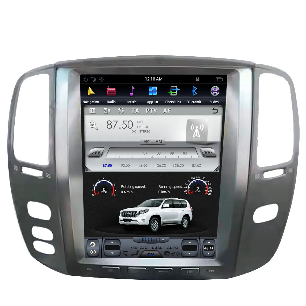 Tesla style Car GPS Navigation For Lexus LX470/LX-470 2002 2003 2004 2005 2006 2007 headunit multimedia radio no DVD player 4K | Автомобили