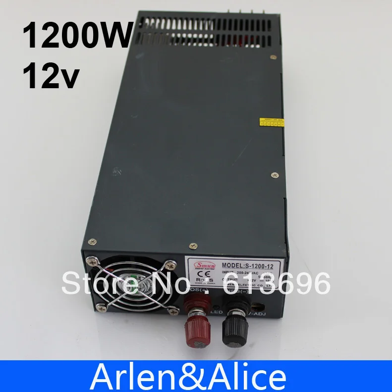 

1200W 12V 100A adjustable 110V input Single Output Switching power supply for LED Strip light AC to DC