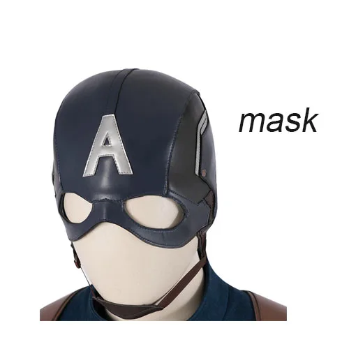 mask Мстители, маска для косплея Капитана Америки, Мстители 4, Стивен Роджер, жилет для косплея, штаны, топ, костюм на Хэллоуин для мужчин - Цвет: mask