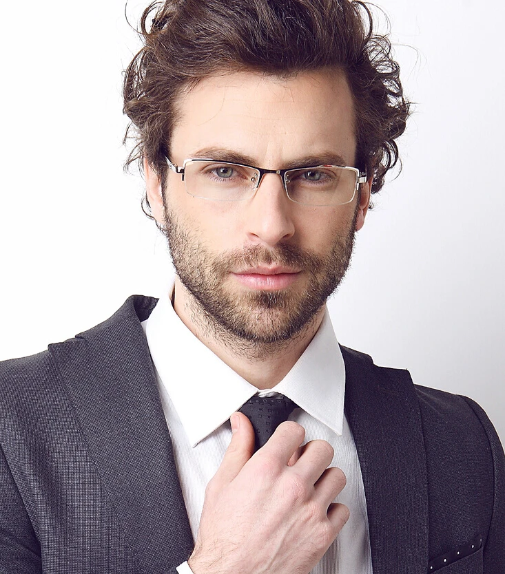 

Memory Titanium Eyeglass Frame Men Spectacles Glasses Optical Half Rimless Eyewear