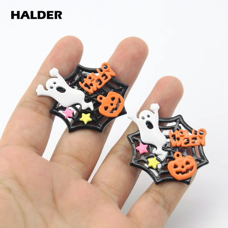 Милая эмалированная брошь в виде тыквы ведьмы призрака мумии кошки цинковый