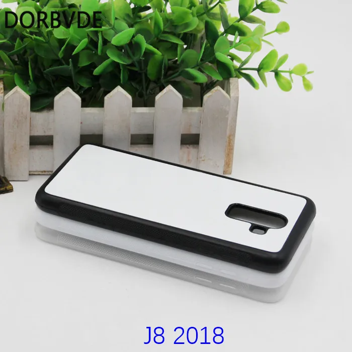 2D пустые сублимационные TPU+ PC резиновый чехол для samsung J4 плюс J6 prime J8 с Алюминий вставки 20 шт./лот