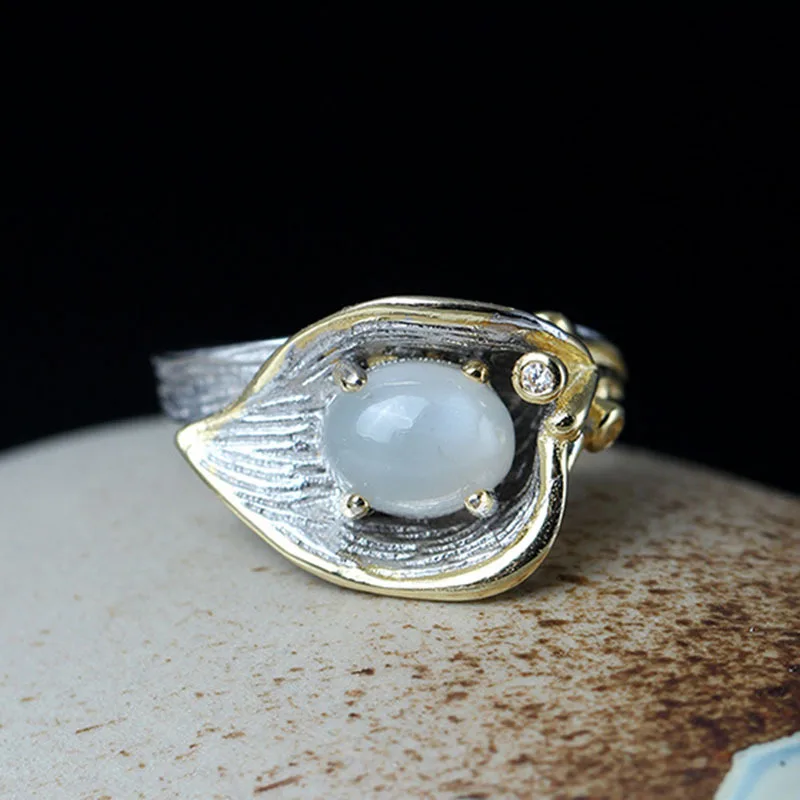 Женское кольцо из серебра 925 пробы с лунным камнем 7 12 размеров|jewelry rings|jewelry women