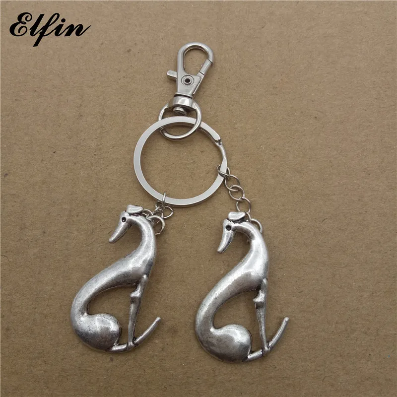 Elfin оптовая продажа модные брелоки Greyhound Модные животные памятные ювелирные