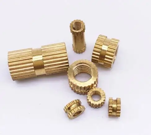 

200 Pcs M4 Brass Insert Nuts Through Hole Thumb Brass Knurled Round Nut Injection Moulding