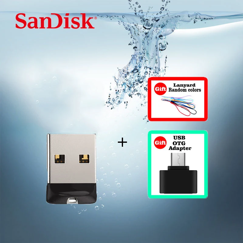 SanDisk CZ33 USB флэш накопитель 64 ГБ 32 16 8 флеш накопители 2 0 флешки + Micro OTG разъем для Android