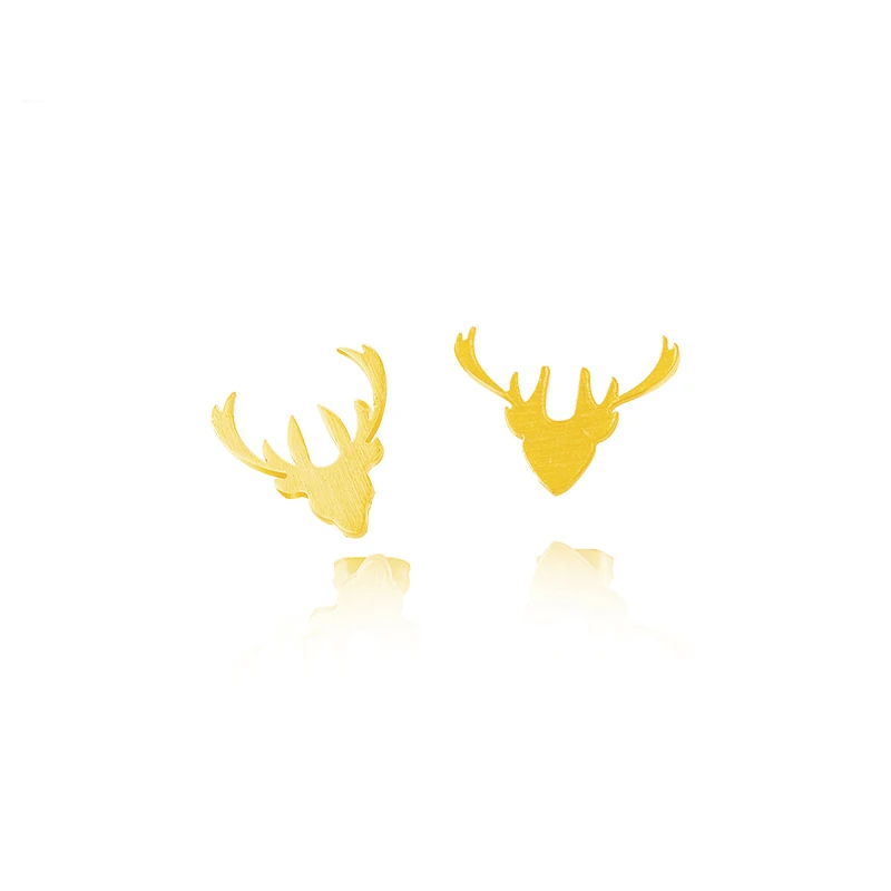 Small Deer Antler Horn Reindeer Stud Earrings For Mom Sister Children Best Friend Christmas Gifts Stainless Steel Brincos Bijoux|stud earrings|best