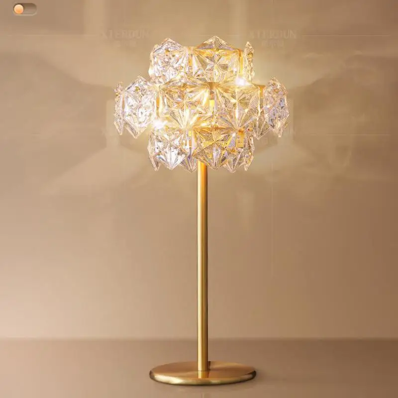 

Led snowflake desk lamp led Tischlampe Bed room Copper Table Lamp Bedroom Living Room Modern Warm Romantic desk Light stand Lamp