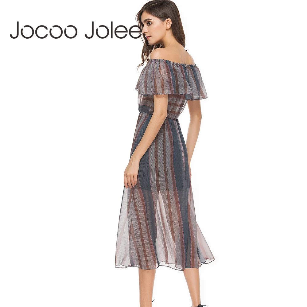 Повседневное длинное платье Jocoo Jolee с открытыми плечами для женщин в офисном