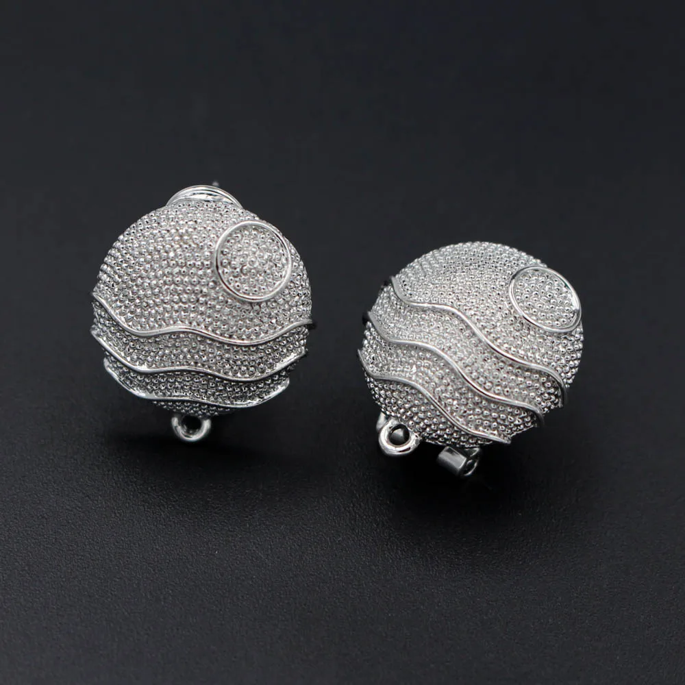 Stud Clip Earrings Post Circle Base with Loop Hanger DIY Findings Accessories Indian Indonesian Wedding Dubai Gold-color Jewelry | Украшения