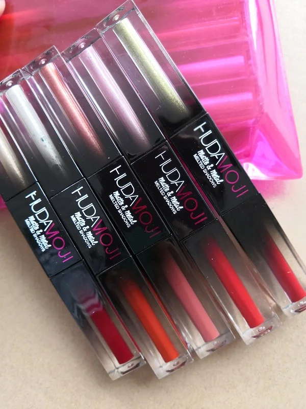 Новые hudamoji beauty матовые и металлические расплавленные тени для век Макияж для губ Косметические Тени Блеск для губ, жидкая помада 5 шт. наборы 10 с
