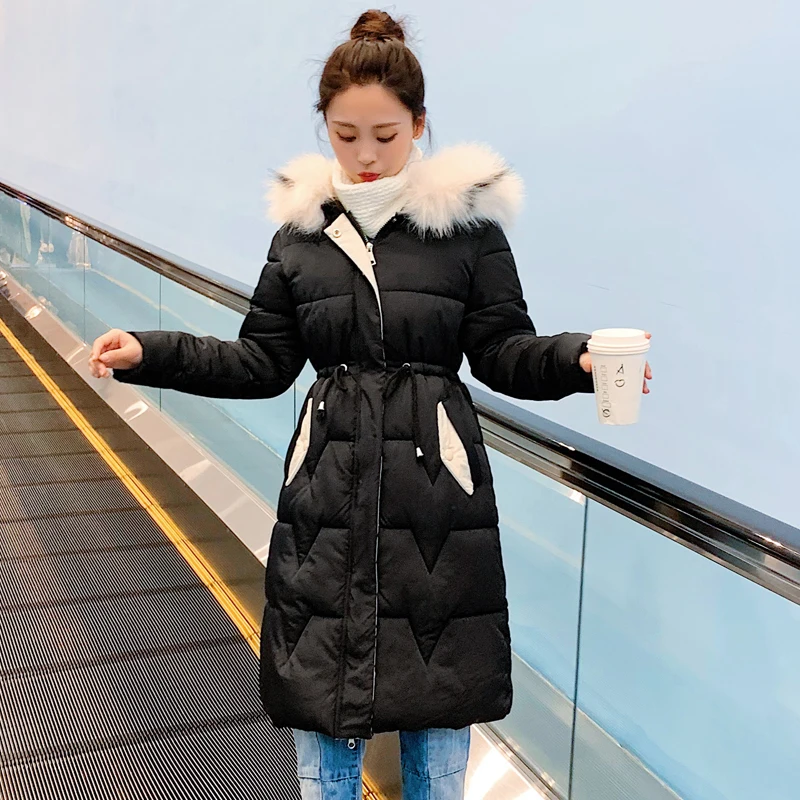 Женская куртка с капюшоном и мехом длинная приталенная подкладкой зима