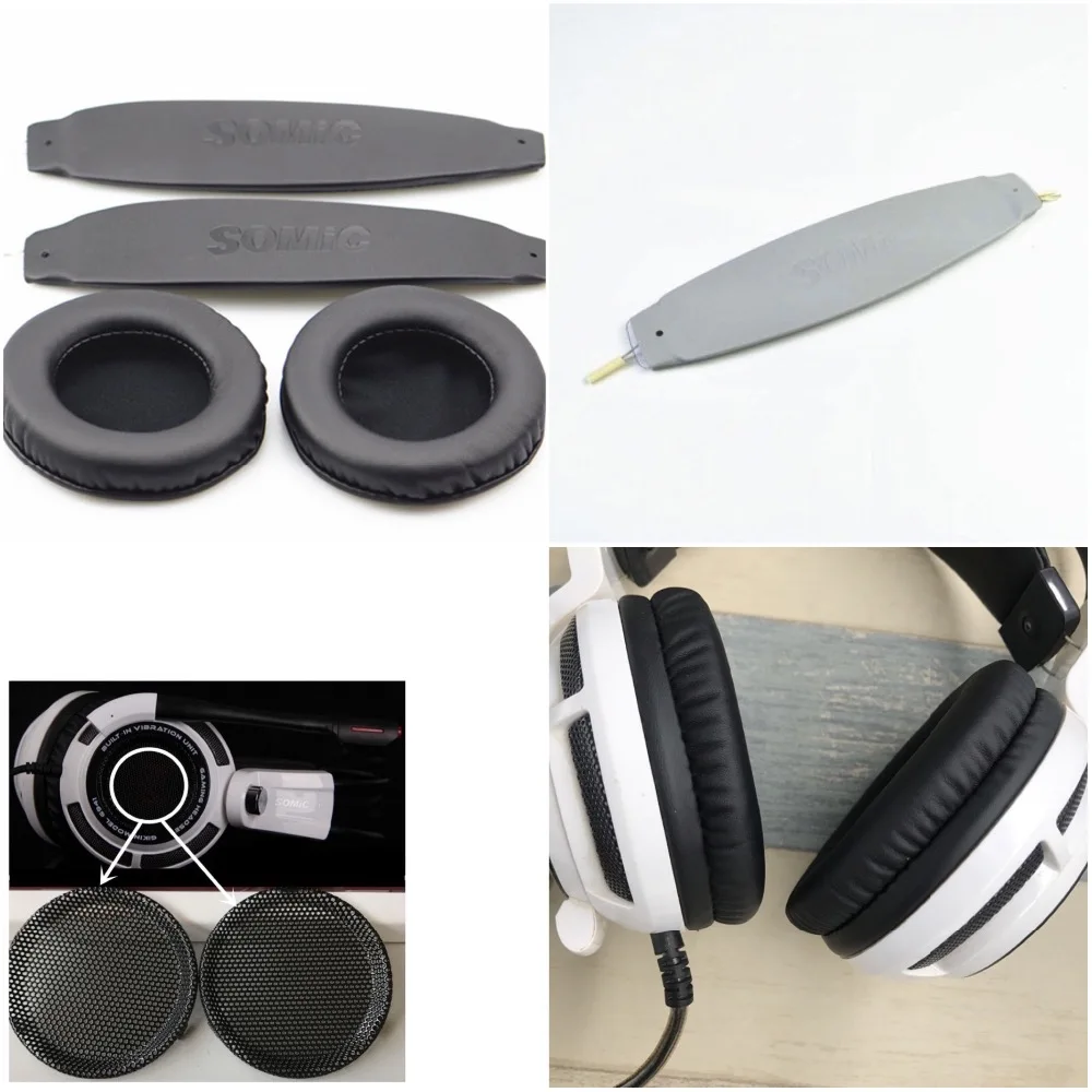 Reposição Almofadas de Ouvido Capa para Somic G941 G941 n Fone Ouvido Earpads Espuma Cabeça Banda Superior Almofada Peças de