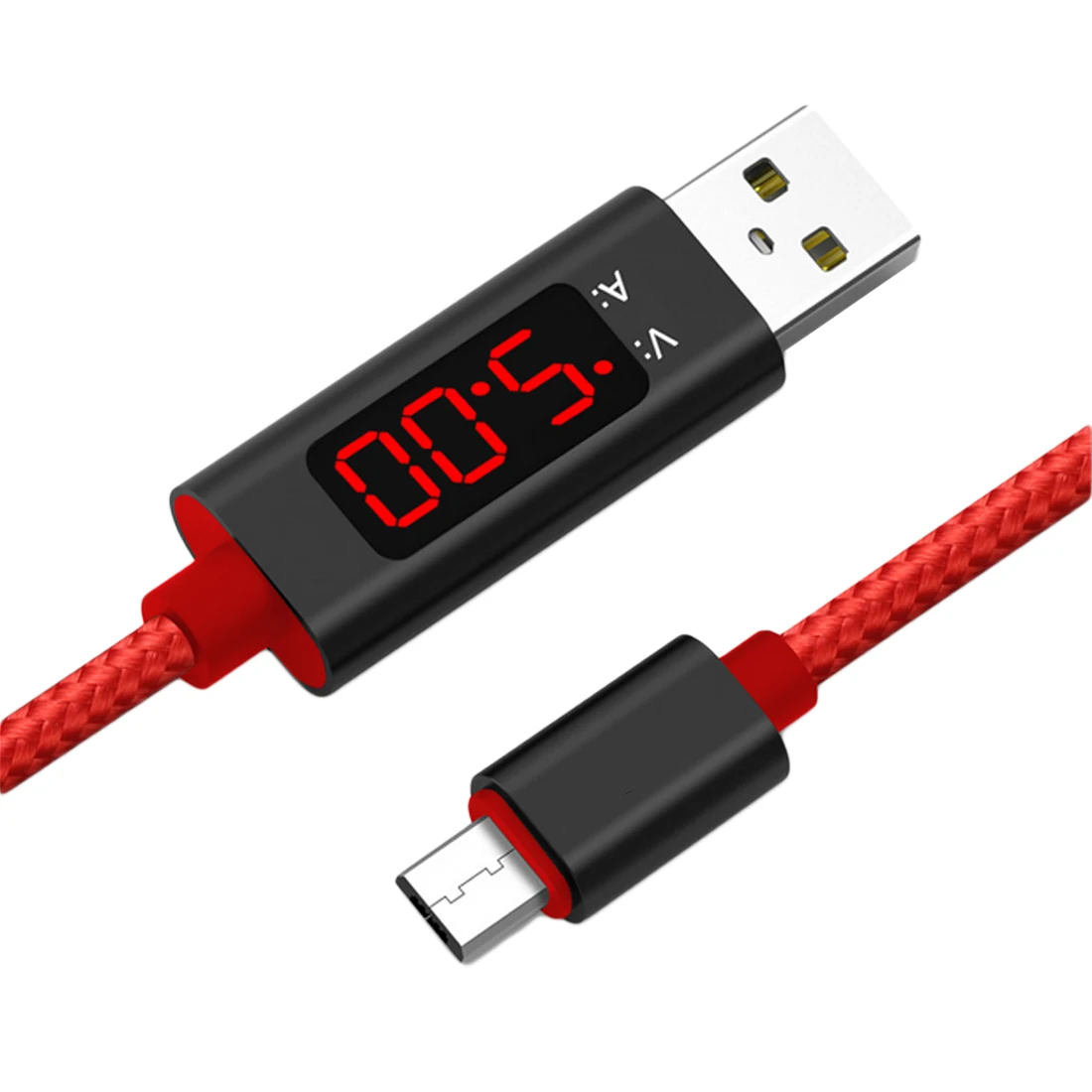 Дисплей в нейлоновой оплетке для быстрой зарядки кабеля типа C USB тестера