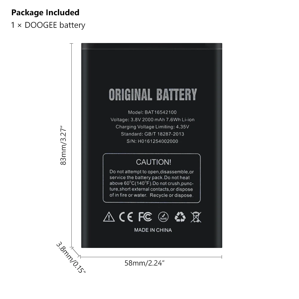 2000mAh BAT16542100 литий полимерная аккумуляторная батарея для мобильного телефона Для
