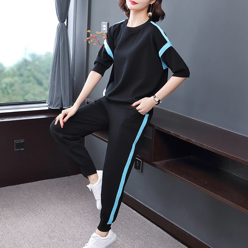 2XL брендовый костюм 2019 весенне-летние женские комплекты новый повседневный в