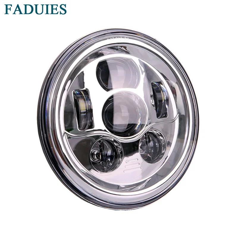 FADUIES новейшие хромированные 7 дюймовые круглые мотоциклетсветодиодный