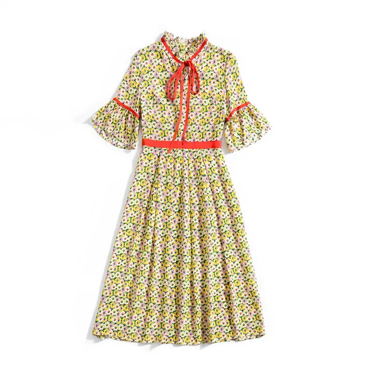 2019 весенне летние модные цветочные тонкие женские шелковые платья с