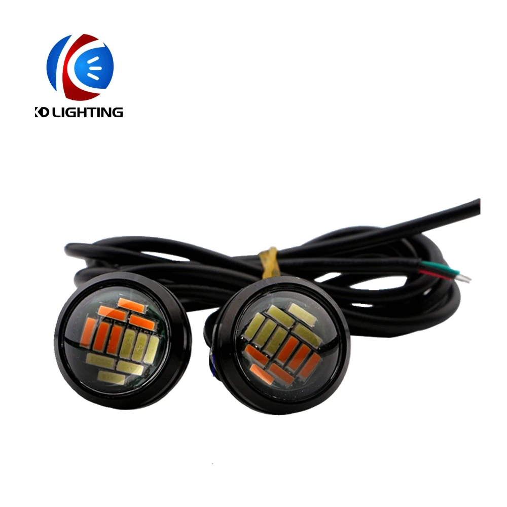 KD 1 пар/лот ДХО &quotОрлиный глаз&quot 4014 12SMD светодиодный 23 мм белый поворотный желтый